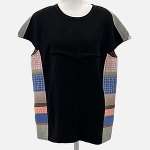 Cedric Charlier Mixed Media Cap Sleeve Blouse - NEW - Size 14 (US)